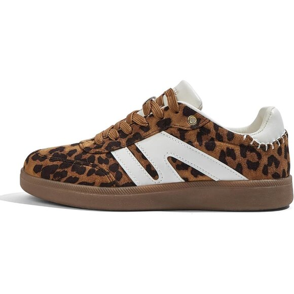 Shoes - Women's Leopard Classic Retro Gum Sole Fashion Fabric Sneakers Shoes
